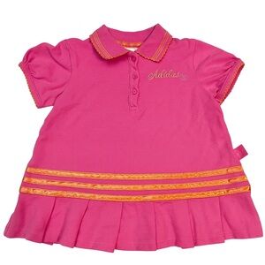 Adidas Baby‎ Girl Polo Dress Pink Orange Trim Size 9 Months